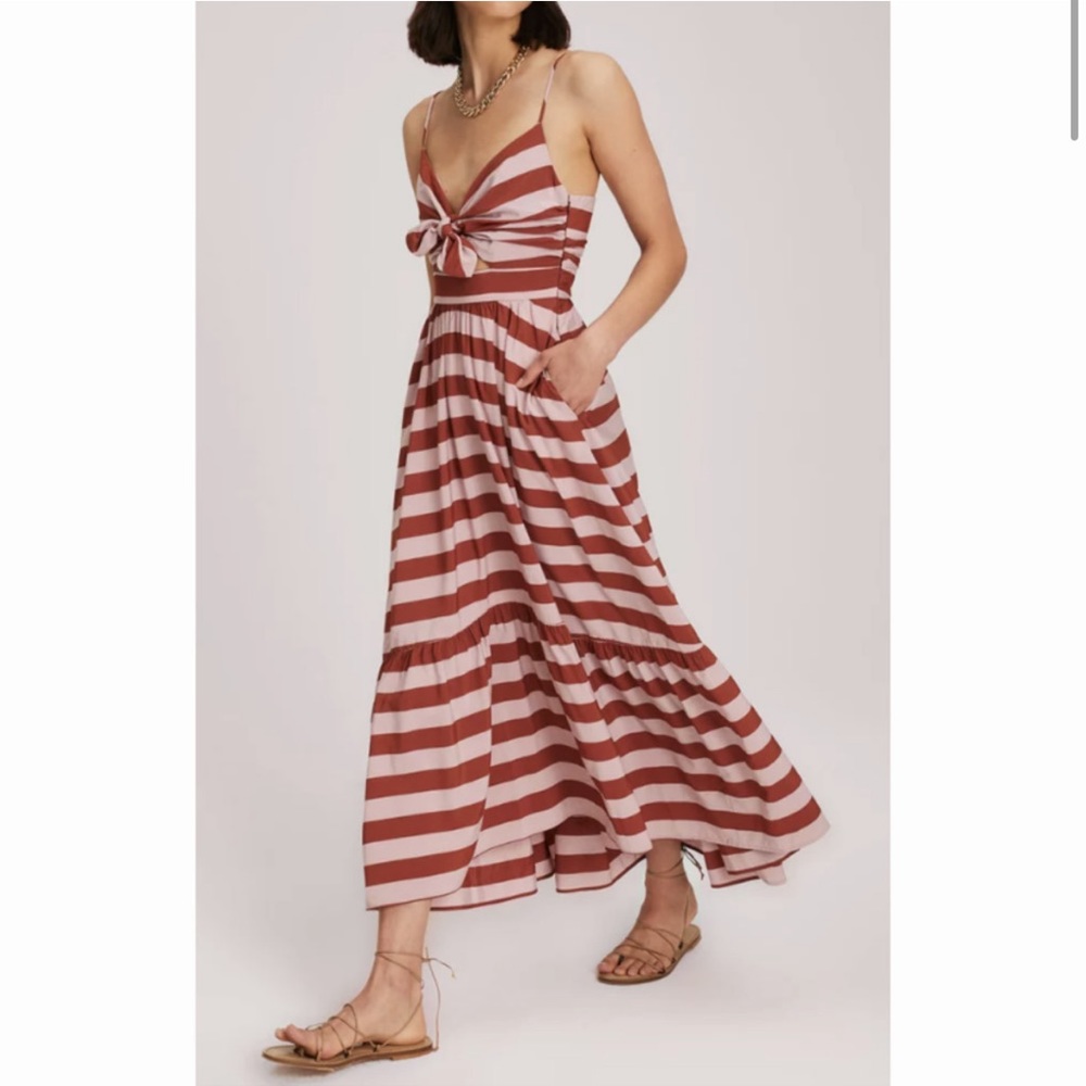 ALC Pink and Res Striped Bow Dress